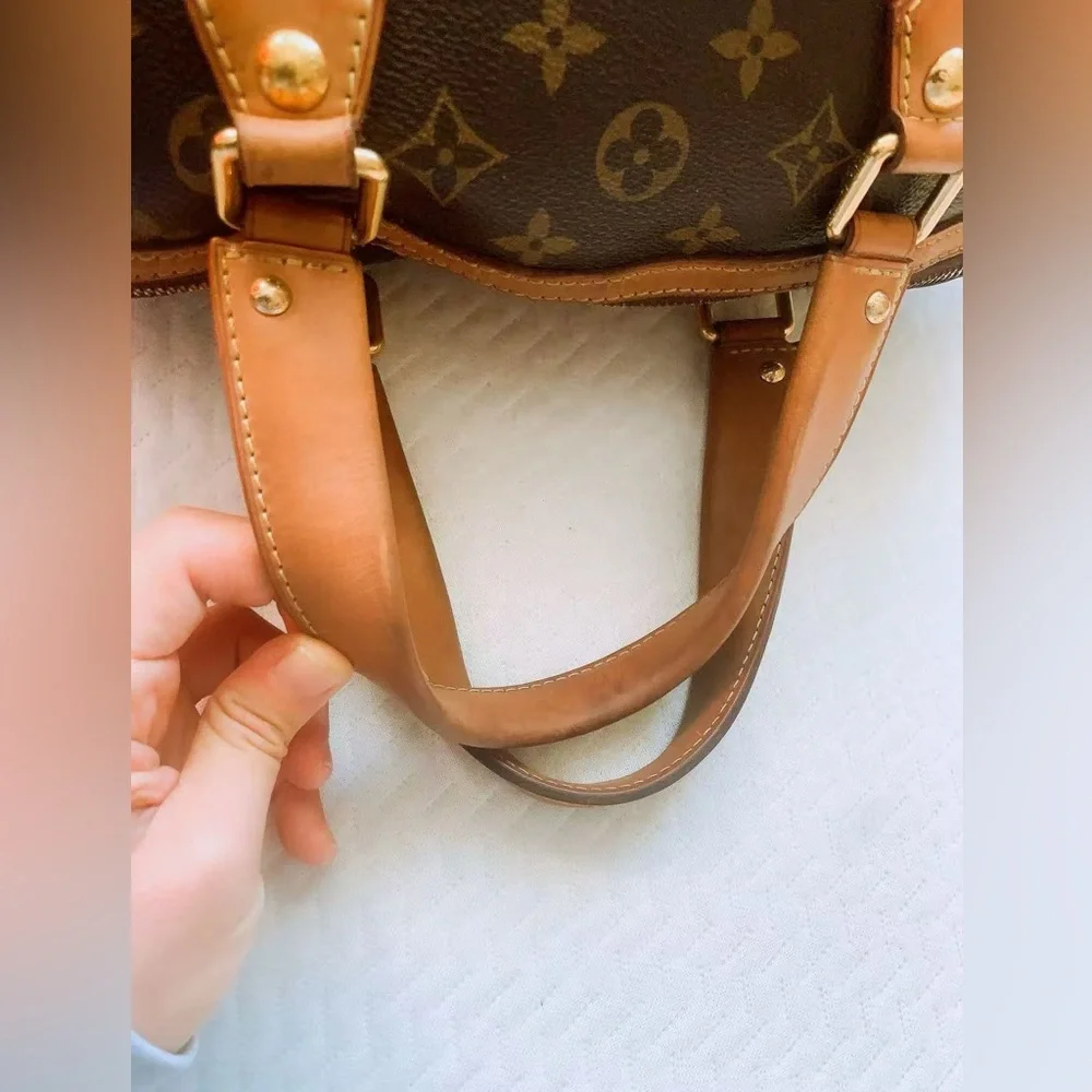 Louis Vuitton Brown and Tan Monogram Canvas‎ Retiro GM Bag Satchel